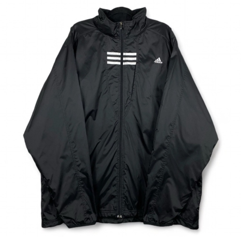 Vintage 2000s Adidas Men's Black Windbreaker Jacket
